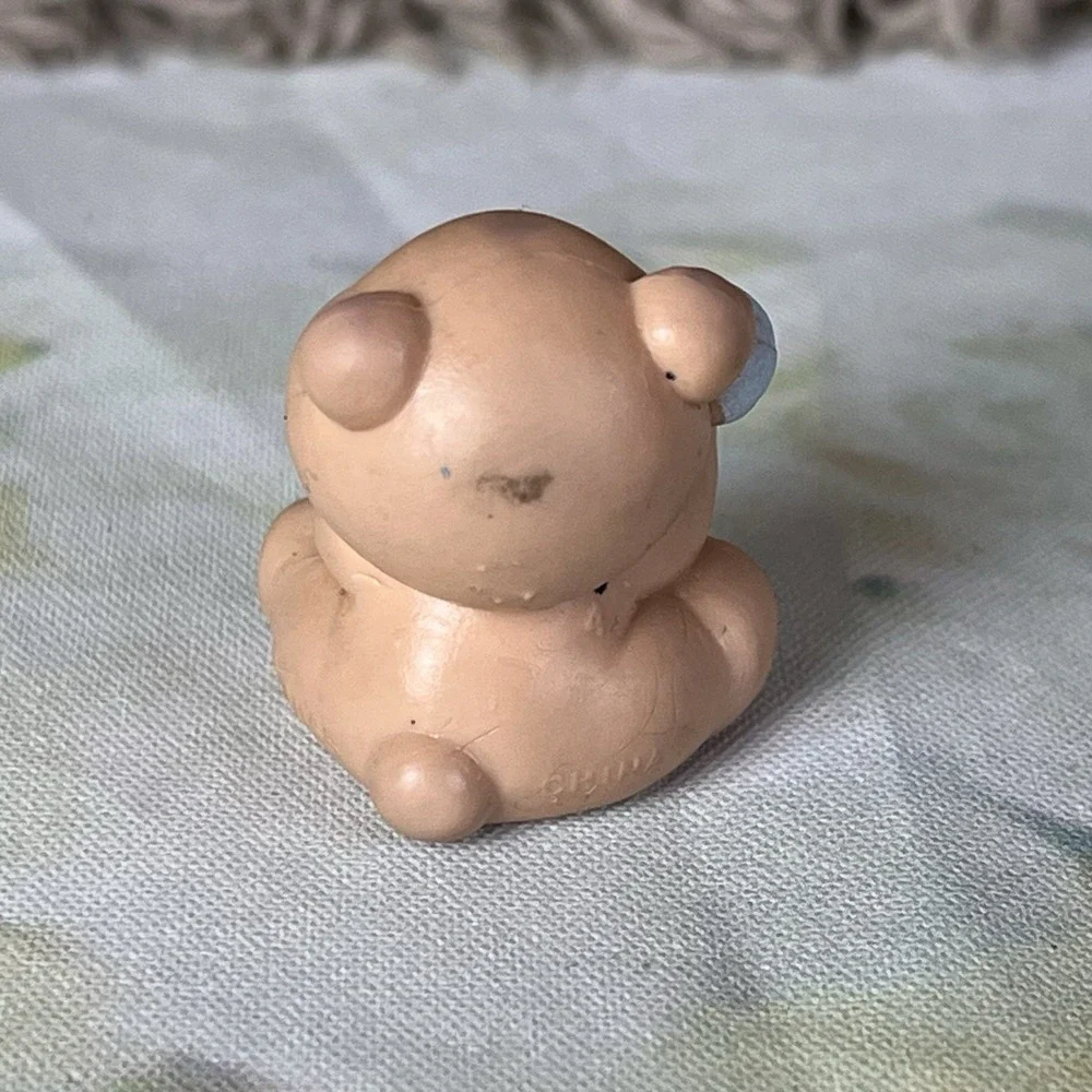 Vintage Russ Pencil Topper Teddy Bear on Telephone Hard Rubber